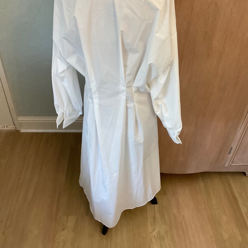 White Cotton shirt dress white Shirtdress size XL - Picture 5 of 13
